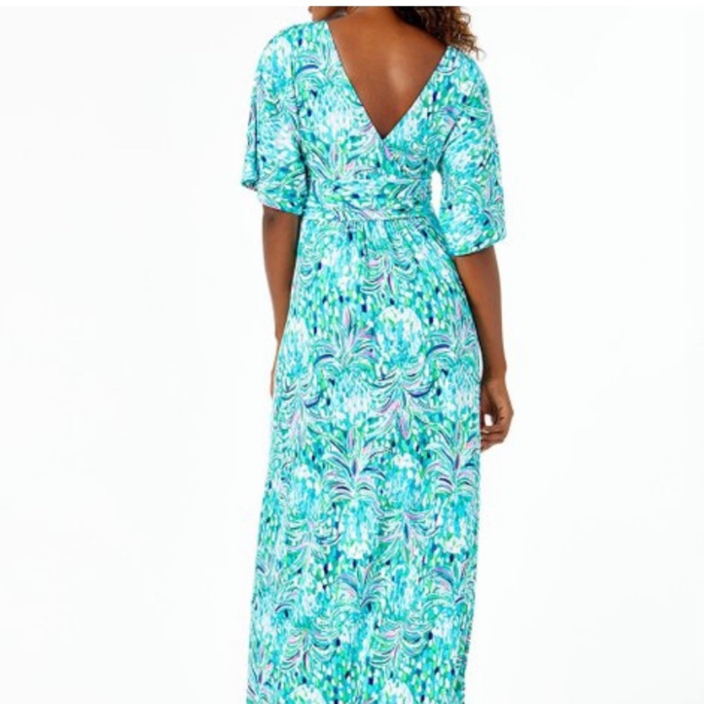 Lilly Pulitzer Parigi Maxi Dress Size XL Emerald Isle Pineapple of My Eye Green